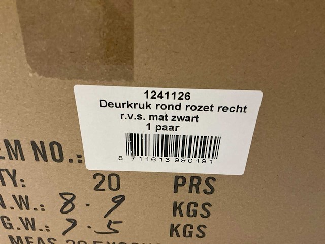 Partij deurkrukken rvs mat zwart (120 stuks) - afbeelding 6 van  6