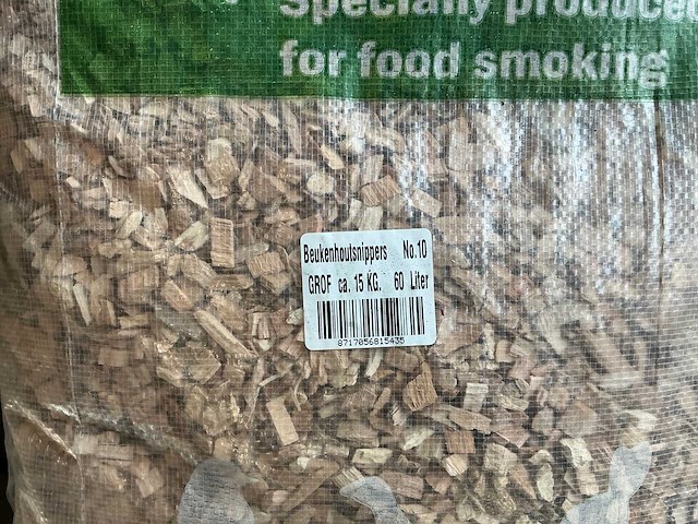 Partij dhs beukenhout snippers no.10 grof ca. 15kg. 60l (12x) - afbeelding 3 van  3