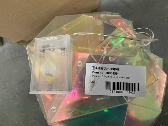 Partij diamond d30/h33cm iridescent led (18x) - afbeelding 2 van  4