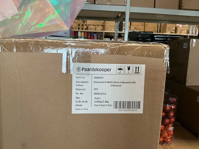 Partij diamond d40/h43cm iridescent led (32x) - afbeelding 4 van  4