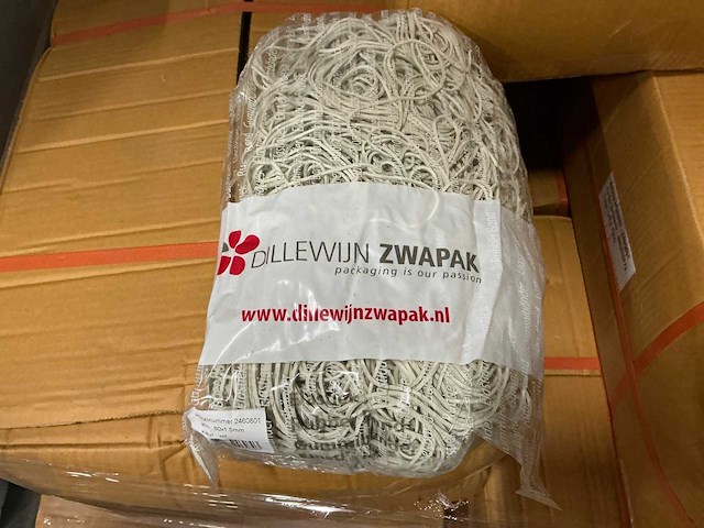 Partij dillewijn zwapak elastieken 80x1.5mm wit 1kg per zak (300x) - afbeelding 1 van  4