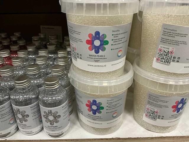 Partij diverse centimo glitters/water pearls&vase color (290x) - afbeelding 13 van  14