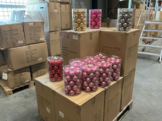 Partij diverse christmas glazen kerstballen 60mm 30/tube (78 tubes) - afbeelding 1 van  17