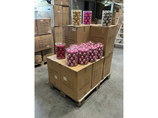 Partij diverse christmas glazen kerstballen 60mm 30/tube (78 tubes) - afbeelding 10 van  17