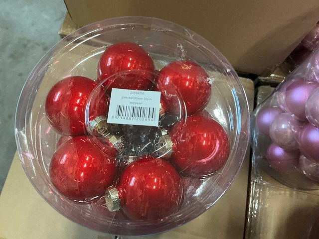 Partij diverse christmas glazen kerstballen 60mm 30/tube (78 tubes) - afbeelding 14 van  17