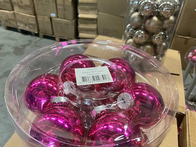 Partij diverse christmas glazen kerstballen 60mm 30/tube (78 tubes) - afbeelding 2 van  17