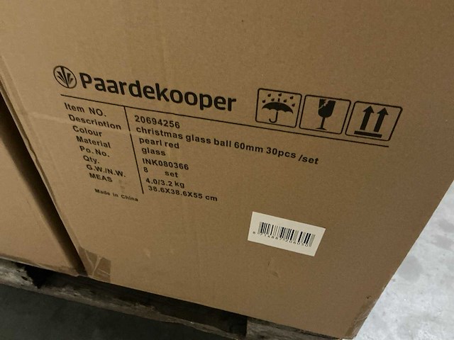 Partij diverse christmas glazen kerstballen 60mm 30/tube (78 tubes) - afbeelding 8 van  17