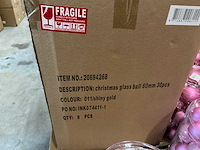 Partij diverse christmas glazen kerstballen 60mm 30/tube (78 tubes) - afbeelding 9 van  17