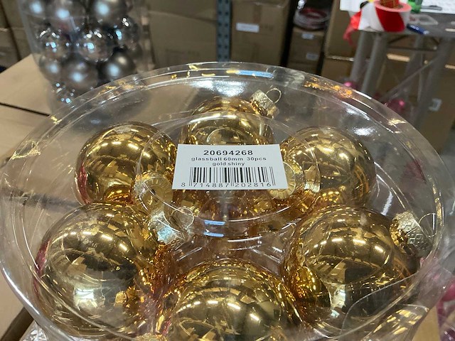 Partij diverse christmas glazen kerstballen 60mm 30/tube (78 tubes) - afbeelding 16 van  17