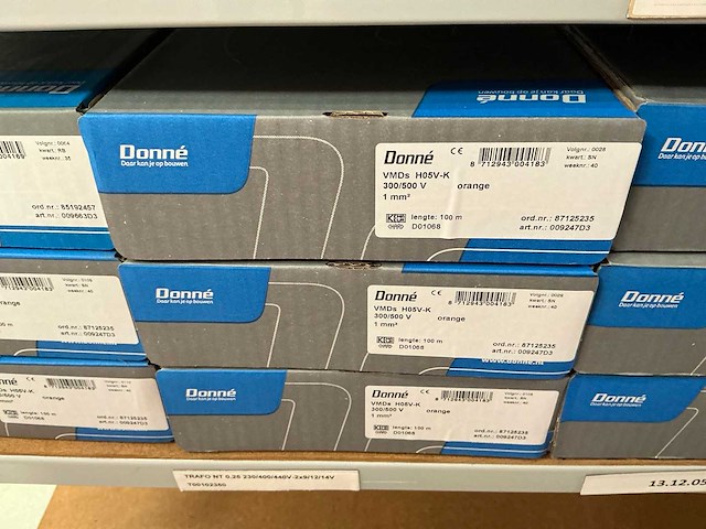 Partij diverse donne installatiedraad vmds h05v-k 300/500 v (25x) - afbeelding 4 van  5