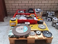 Partij diverse doorslijp, afbraam, lamellen schijven o.a. flexovit, 3m, metabo