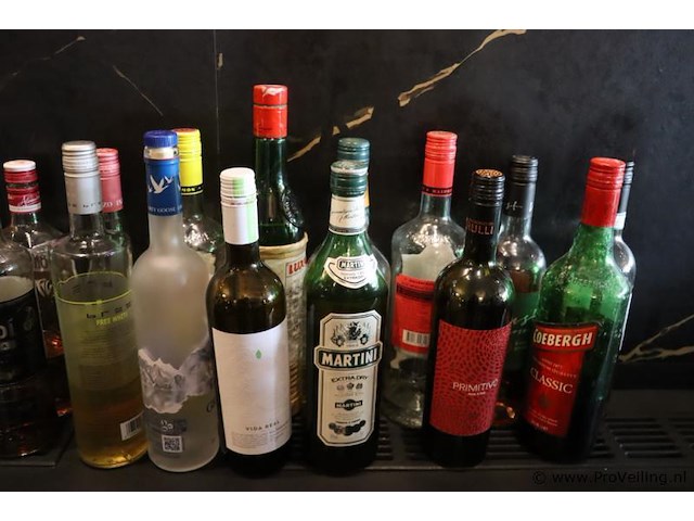 Partij diverse dranken (aangebroken) o.a. bacardi martini vermouth extra dry, safari, pisang ambon & coebergh classic - afbeelding 2 van  6