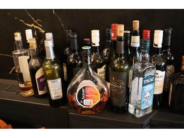 Partij diverse dranken (aangebroken) o.a. bacardi martini vermouth extra dry, safari, pisang ambon & coebergh classic - afbeelding 6 van  6