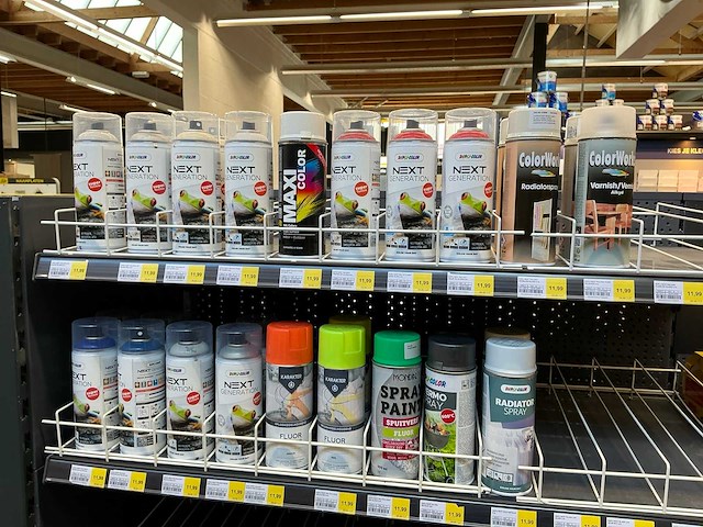 Partij diverse dupli-color/karakter/colorworks/etc spray paint (29x) - afbeelding 1 van  10