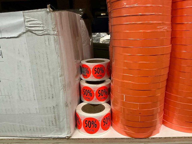 Partij diverse etiketten/tape/sluitzegels (6615x) - afbeelding 5 van  12