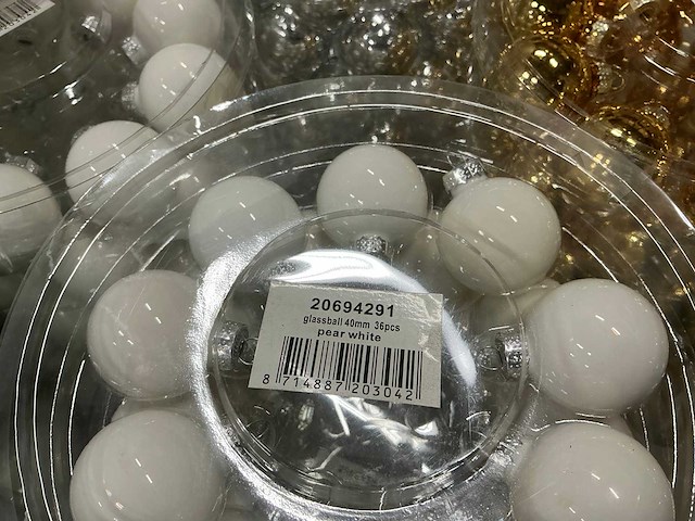 Partij diverse glassballs 40mm 36pcs/per tube (101 tubes) - afbeelding 8 van  19