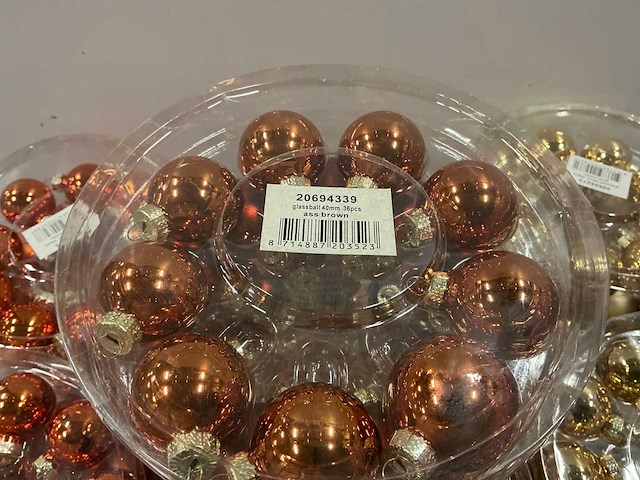 Partij diverse glassballs 40mm 36pcs/per tube (101 tubes) - afbeelding 17 van  19