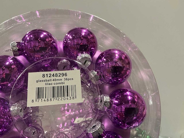 Partij diverse glassballs 40mm 36pcs/per tube (101 tubes) - afbeelding 2 van  19