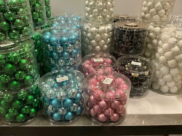 Partij diverse glassballs 40mm 36pcs/per tube (101 tubes) - afbeelding 4 van  19