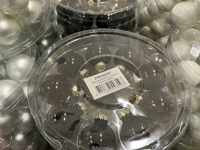Partij diverse glassballs 40mm 36pcs/per tube (101 tubes) - afbeelding 9 van  19