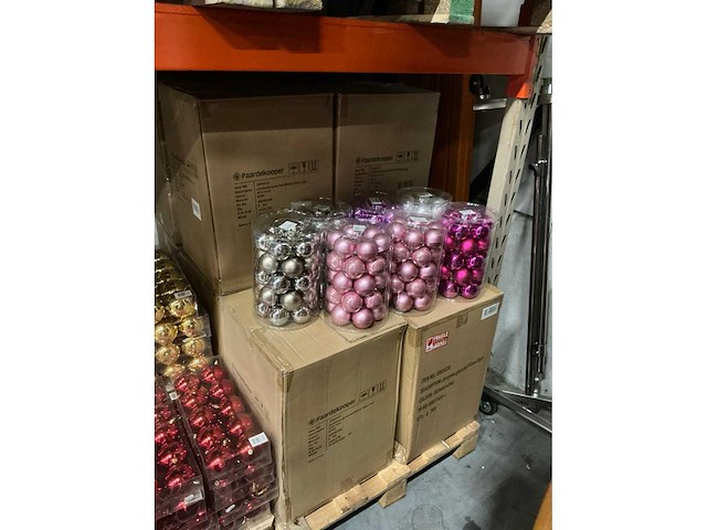 Partij diverse glazen kerstballen 30/tube (80 tubes) - afbeelding 6 van  11
