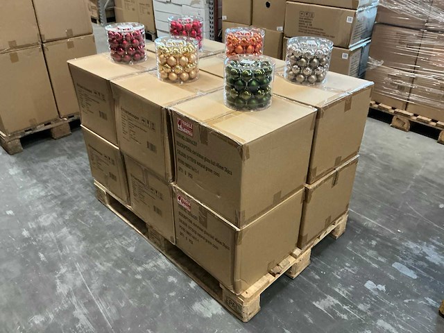 Partij diverse glazen kerstballen 36/tube (96 tubes) - afbeelding 5 van  11