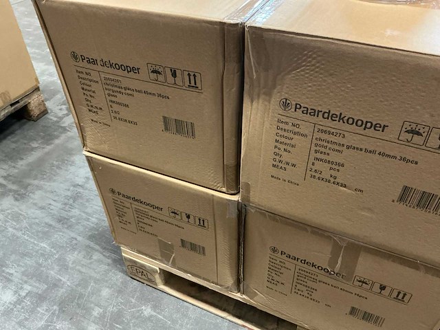 Partij diverse glazen kerstballen 36/tube (96 tubes) - afbeelding 9 van  11