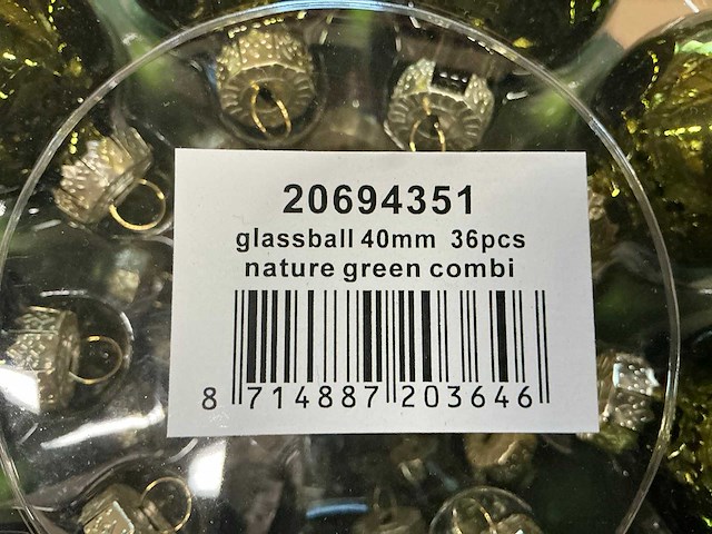 Partij diverse glazen kerstballen 36/tube (96 tubes) - afbeelding 11 van  11