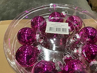 Partij diverse glazen kerstballen 40mm 36/tube (80 tubes) - afbeelding 2 van  7