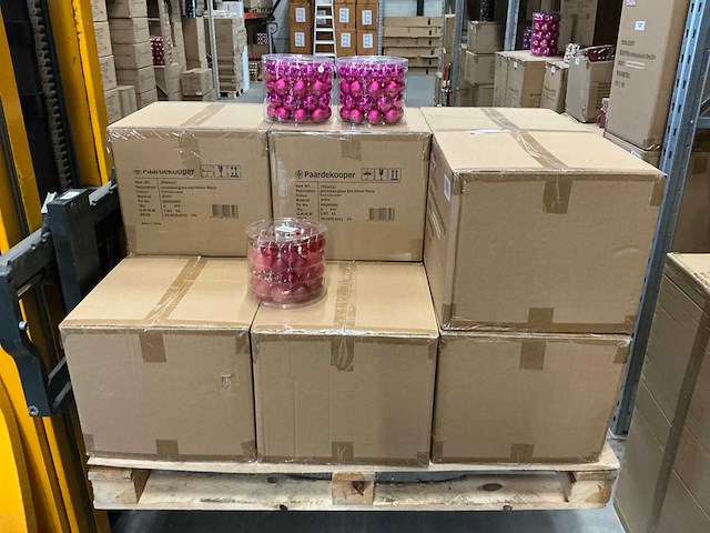 Partij diverse glazen kerstballen 40mm 36/tube (80 tubes) - afbeelding 4 van  7