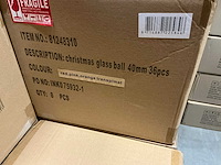 Partij diverse glazen kerstballen 40mm 36/tube (80 tubes) - afbeelding 5 van  7