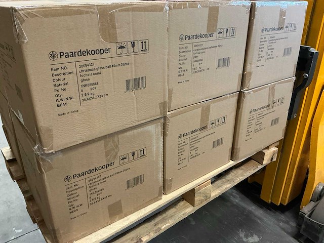 Partij diverse glazen kerstballen 40mm 36/tube (80 tubes) - afbeelding 7 van  7