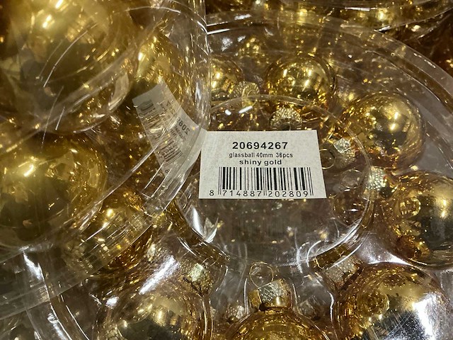 Partij diverse glazen kerstballen 40mm 36/tube (92 tubes) - afbeelding 11 van  11