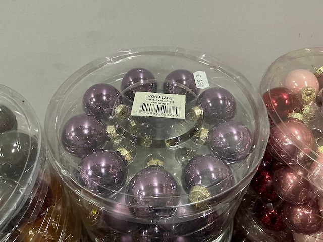 Partij diverse glazen kerstballen 40mm 36/tube (92 tubes) - afbeelding 5 van  12