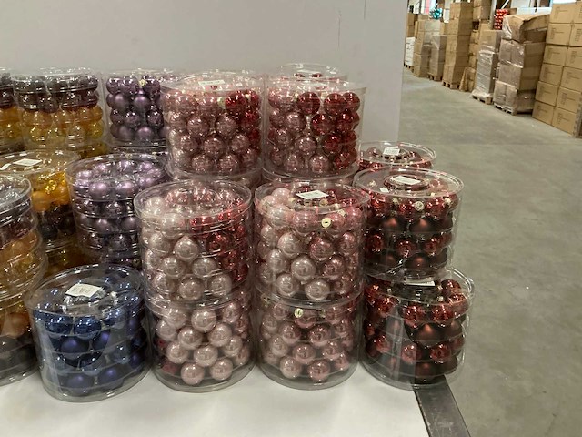 Partij diverse glazen kerstballen 40mm 36/tube (92 tubes) - afbeelding 6 van  12