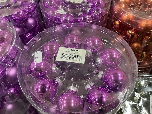 Partij diverse glazen kerstballen 40mm 36/tube (92 tubes) - afbeelding 9 van  12
