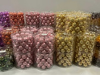 Partij diverse glazen kerstballen 40mm 36/tube (92 tubes) - afbeelding 12 van  12