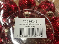 Partij diverse glazen kerstballen 40mm 36/tube (96 tubes) - afbeelding 12 van  17