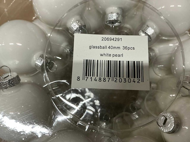 Partij diverse glazen kerstballen 40mm 36/tube (96 tubes) - afbeelding 6 van  16