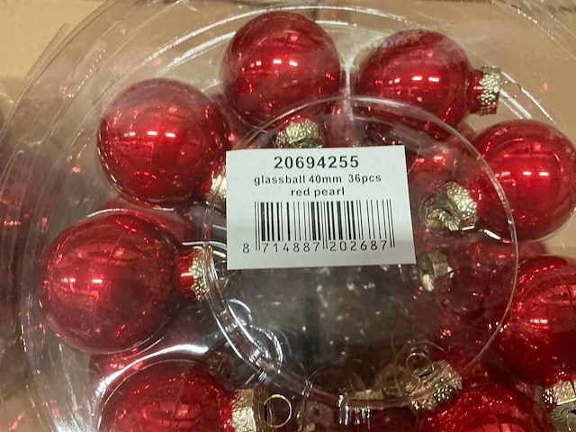 Partij diverse glazen kerstballen 40mm 36/tube (96x) - afbeelding 7 van  15