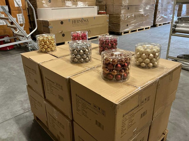 Partij diverse glazen kerstballen 40mm 36/tube (96x) - afbeelding 1 van  15