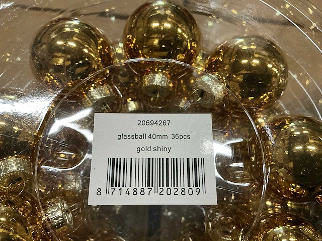 Partij diverse glazen kerstballen 40mm 36/tube (96x) - afbeelding 15 van  15