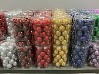 Partij diverse glazen kerstballen 60mm 30/tube (82 tubes) - afbeelding 2 van  22