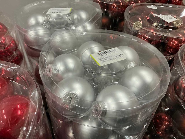 Partij diverse glazen kerstballen 60mm 30/tube (82 tubes) - afbeelding 21 van  22