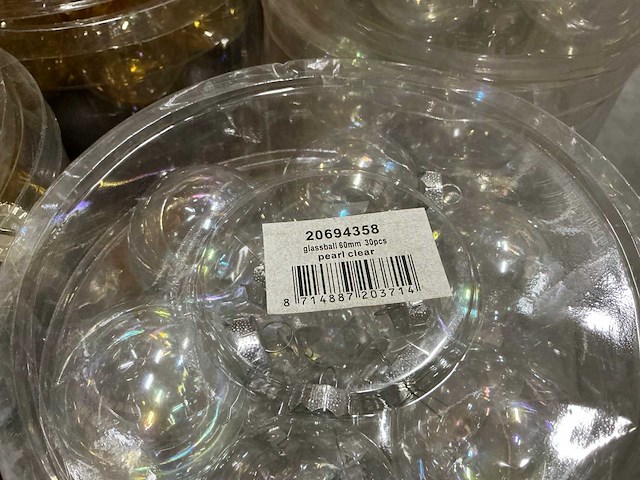 Partij diverse glazen kerstballen 60mm 30/tube (82 tubes) - afbeelding 9 van  17