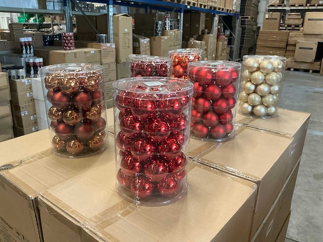 Partij diverse glazen kerstballen 60mm 30/tube (96 tubes) - afbeelding 6 van  13