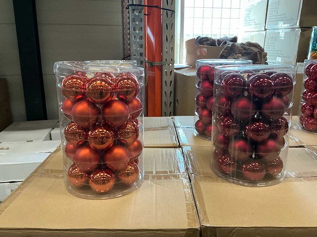 Partij diverse glazen kerstballen 60mm 30/tube (96 tubes) - afbeelding 9 van  13