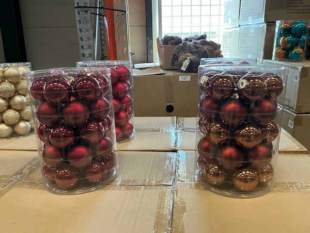 Partij diverse glazen kerstballen 60mm 30/tube (96 tubes) - afbeelding 10 van  13