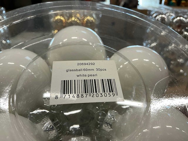 Partij diverse glazen kerstballen 60mm 30/tube (96 tubes) - afbeelding 5 van  11