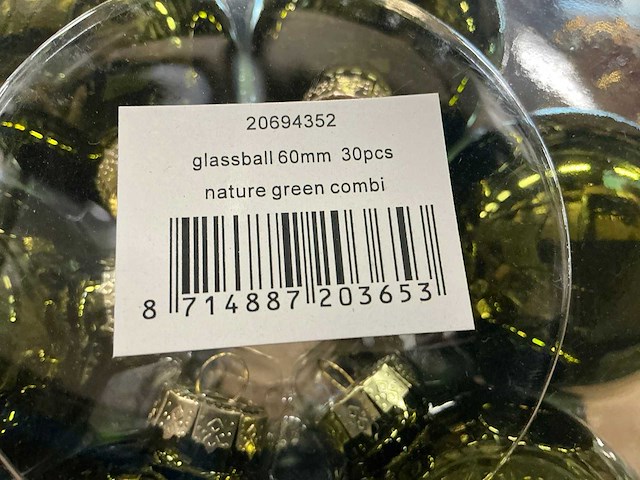 Partij diverse glazen kerstballen 60mm 30/tube (96 tubes) - afbeelding 6 van  11